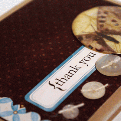 cracked glass butterfly card - detail