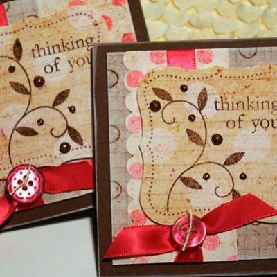 rustic dot thinking of you card