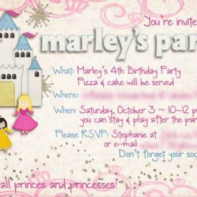 Princess party- invitation