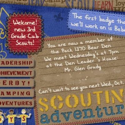 Cub Scout Welcome Card