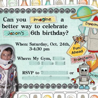 6th Birthday Invite