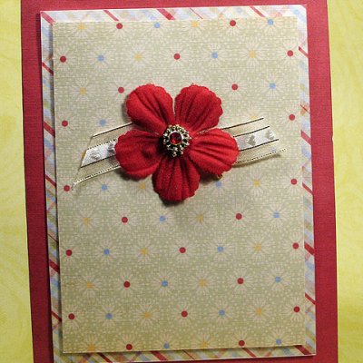 Gingham Flower Card