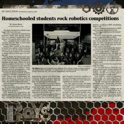 Robotics 2009:  Homeschoolers Rock Robotics