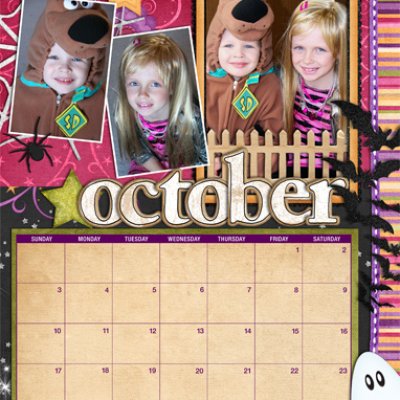 October Calendar Page
