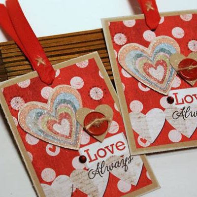love always glitter heart tags