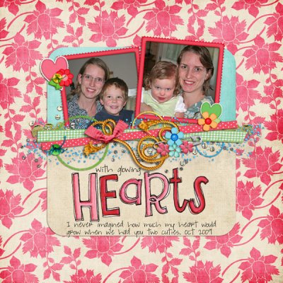 with glowing Hearts