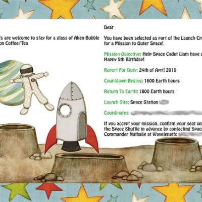 my DS's birhday party invitation - inside