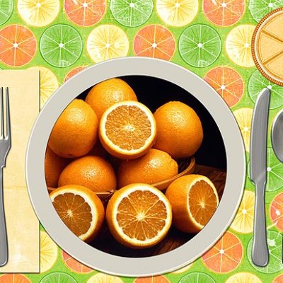 ORANGE! - Citrus fruits placemat set