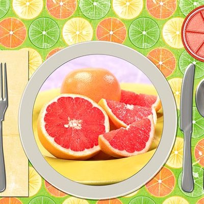 PINK! - Citrus fruits placemat set