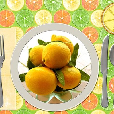 YELLOW! - Citrus fruits placemat set
