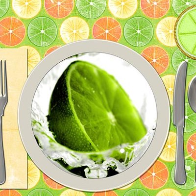 GREEN! - Citrus fruits placemat set