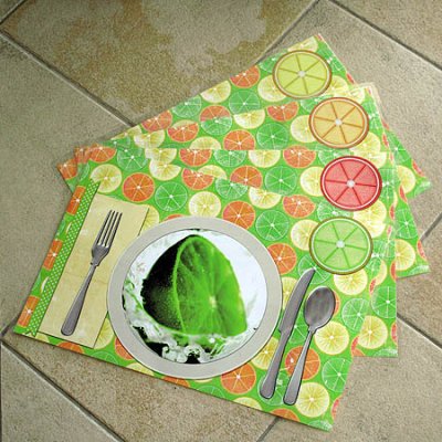 Citrus fruits placemat set