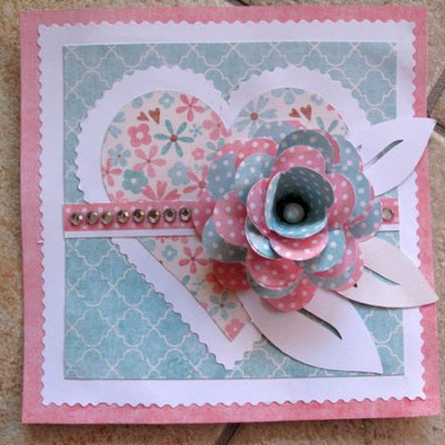 Flowery heart card I