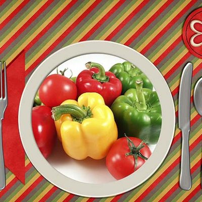 TOMATOES & PAPRIKA! - Vegatables placemat set