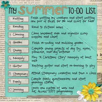 My Summer To Do List