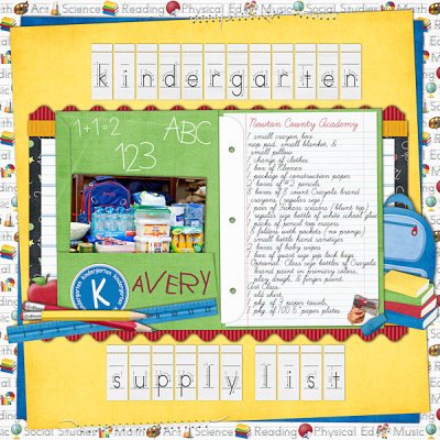 Kindergarten Supply List