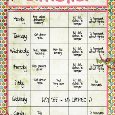 Amelia's Chore Chart