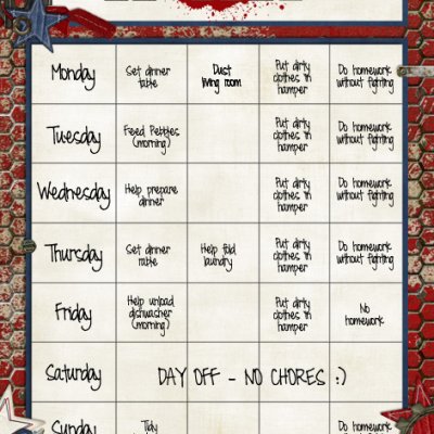 Benjamin's Chore Chart