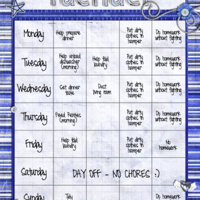 Rachael's Chore Chart