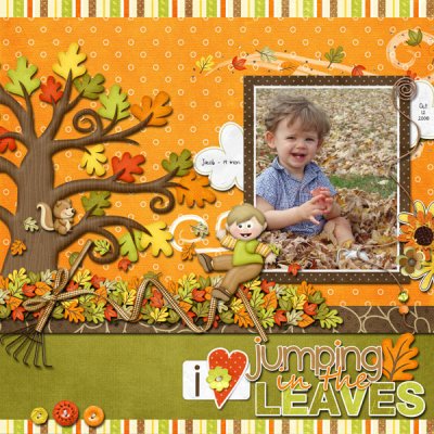 jumping in leaves