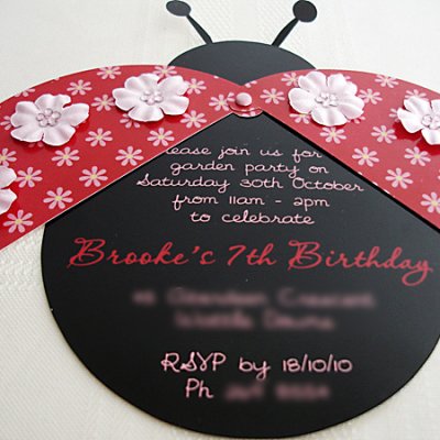 Ladybug birthday invite