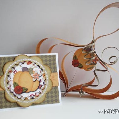 paper pumpkin and card