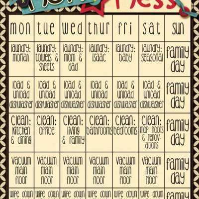 Mom's chore chart