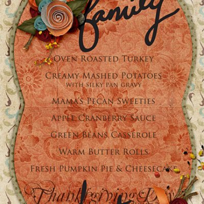Thanksgiving Day Menu