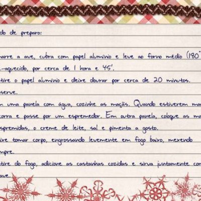 My Xmas Recipe Card - back