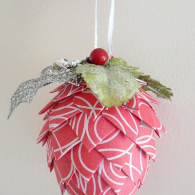 Hybrid Paper Pinecone Ornament