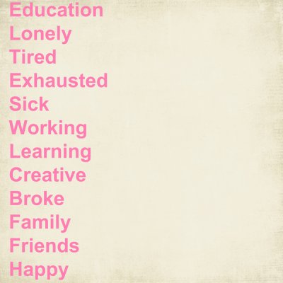 My Year - 12 Words