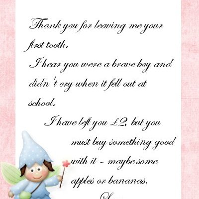 Letter from the tooth fairy