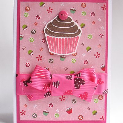 Pink Cupcake Card