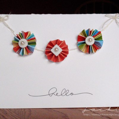 Rosette Banner Hello Card {hybrid}