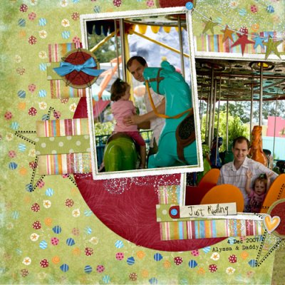 with daddy on carousel