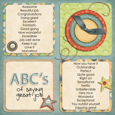 ABC's of saying Grat Job!