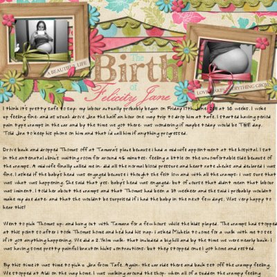 Felicity's birth story page 1