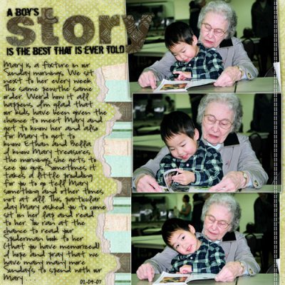 Ethan reading to Mary