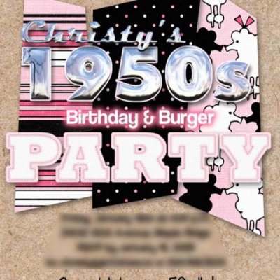 Birthday Party Invite - 1950's Style