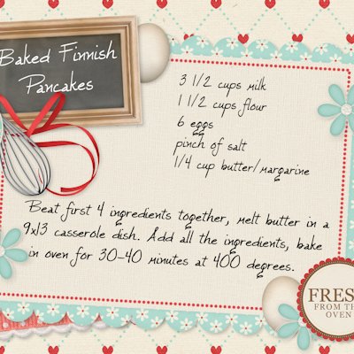Recipe card - Baked Finnish Pancakes