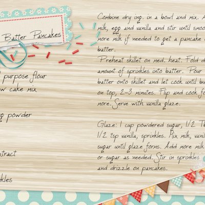 Recipe card - Cake Batter Pancakes