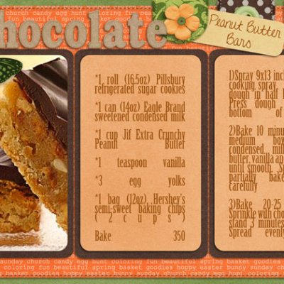 Chocolate Peanut Butter Bars Recipe Card