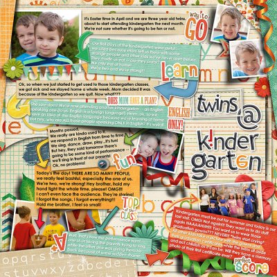 Twins at kindergarten