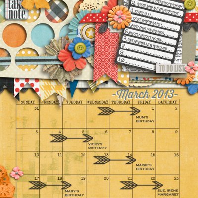 Calendar March 2013