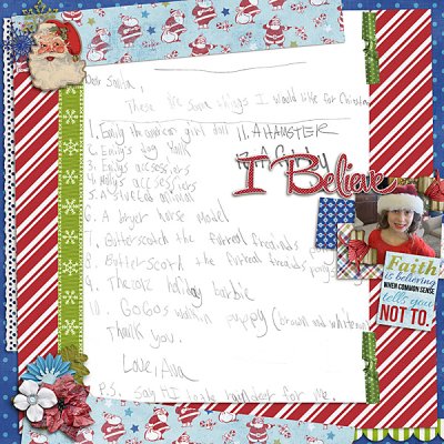 Ava's Christmas List 2012