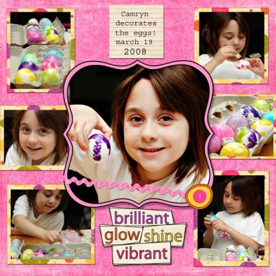 Camryn Decorting the Eggs
