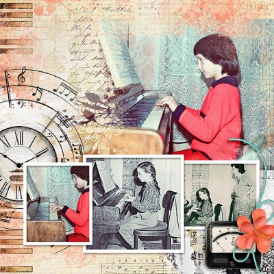 At the piano