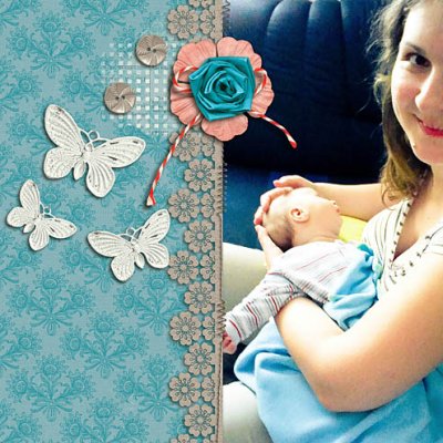 In mother's arms
