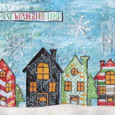 Hybrid/mixed media Christmas card