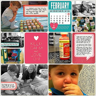 Project Life 2014 (Week 5, Day 7): Super Bowl Sick-Day